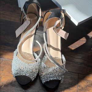 Elegant Black and Silver Women's Heels